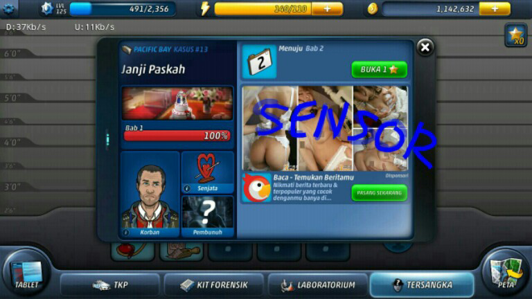 Iklan bb++ di game android