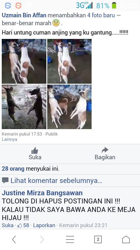 Alay pengen tenar, pamer foto gantung anjing