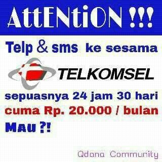 Telp dan sms Unlimited 20.000 Per Bulan Khusus Pengguna telkomsel As dan simpati