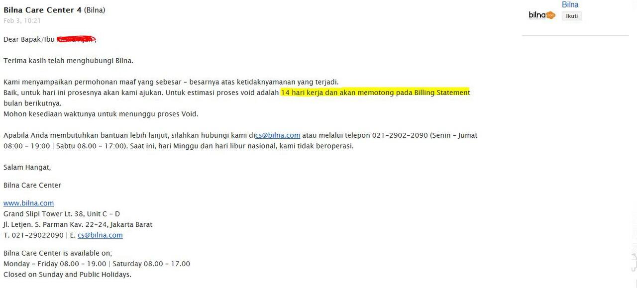 Hati-hati Belanja di Bilna.com Menggunakan Kartu Kredit