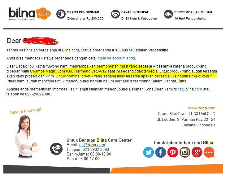 Hati-hati Belanja di Bilna.com Menggunakan Kartu Kredit