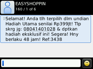 BE CAREFULL PENIPUAN DARI EASY SHOPPING