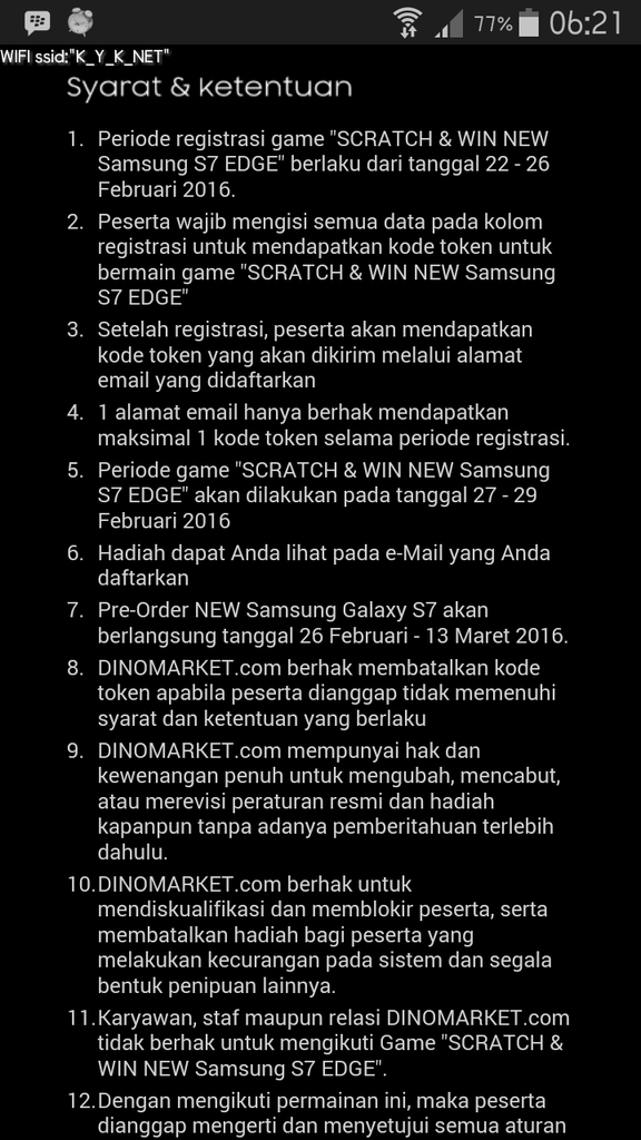 Penipuan Dinomarket.com pada Games Scratch and Win... 