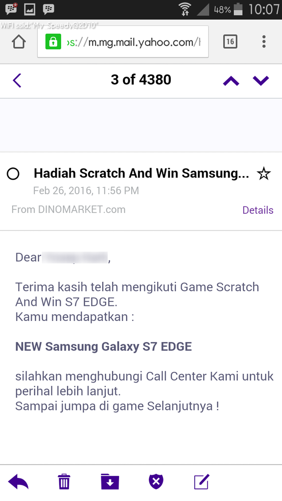 Penipuan Dinomarket.com pada Games Scratch and Win... 