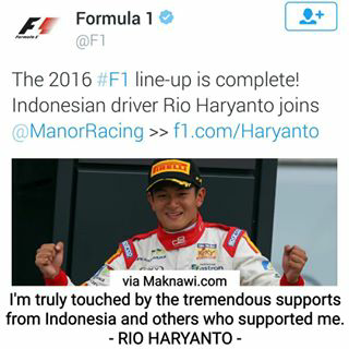 Jangan Bebani Rio Haryanto dengan Beban Ekspektasi di Balapan F1