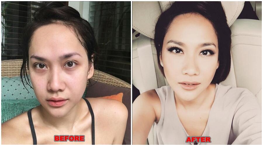 18 Wajah Artis Indonesia Sebelum dan Sesudah Make Up