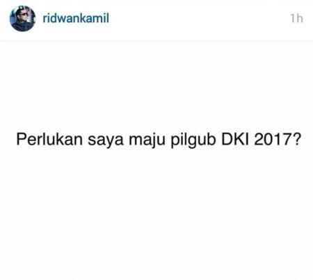 Ridwan Kamil: Perlukah Saya Maju Pilgub DKI 2017?