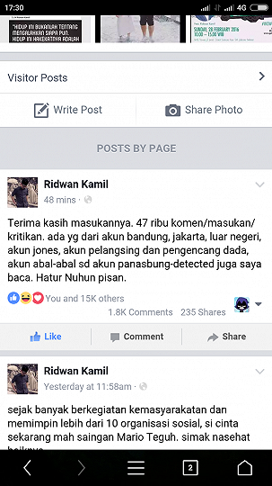 Saking Paniknya, Cyber Ahokers Serbu Fanpage Ridwan Kamil
