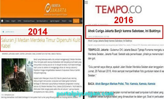 Hmmm.....Demi Citra Ahok, Berita Kabel Penyebab Banjir Tahun 2014 Didaur Ulang?
