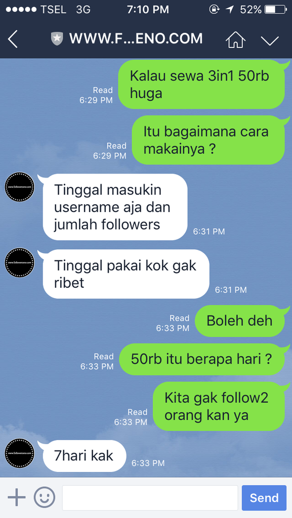 Hati hati penipuan jasa follower instagram+ pic