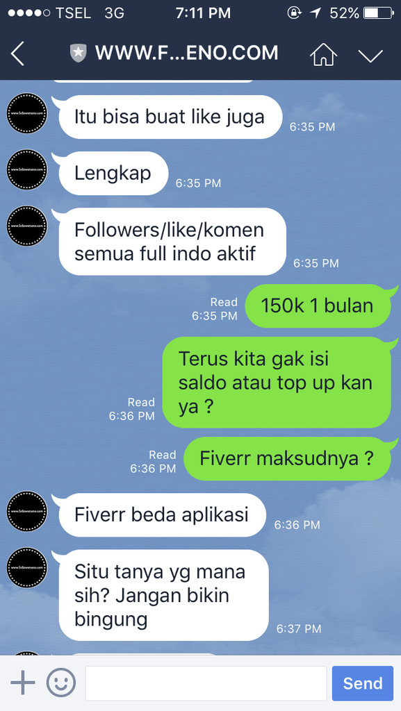 Hati hati penipuan jasa follower instagram+ pic