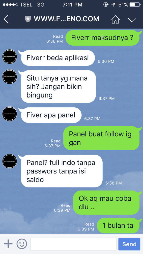 Hati hati penipuan jasa follower instagram+ pic