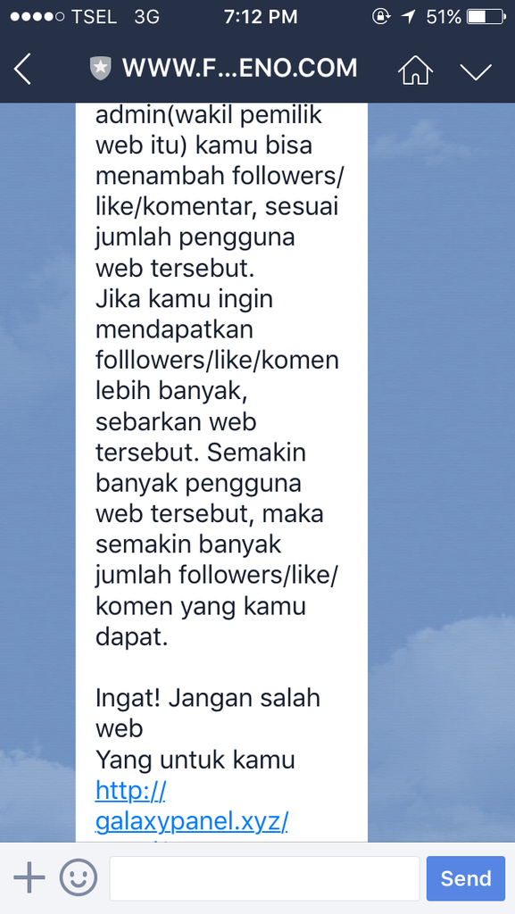 Hati hati penipuan jasa follower instagram+ pic