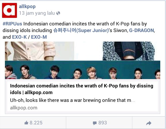 Saking Tenarnya #RIPUus Masuk Allkpop !!!