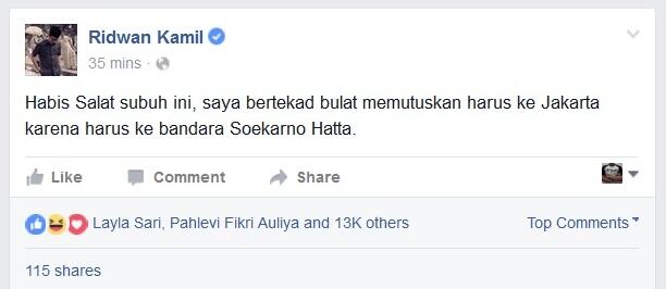 (Alhamdulillah ) Ridwan Kamil Akhirnya Putuskan ke Jakarta