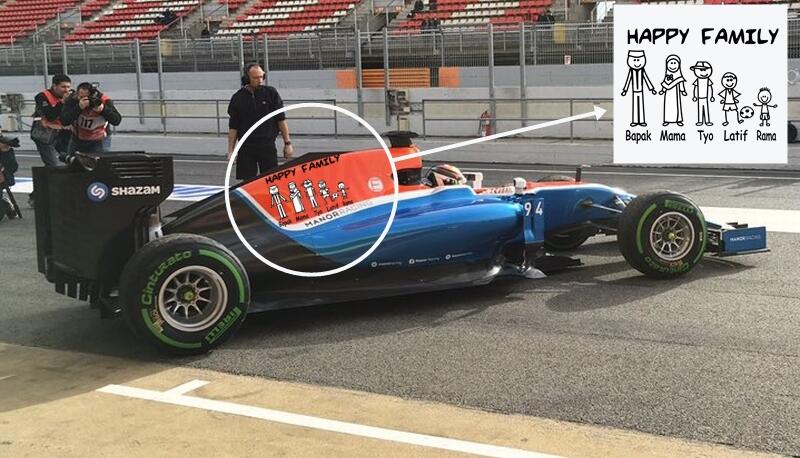 9 Stiker 'Indonesia banget' ini harusnya ada di mobil F1 Rio