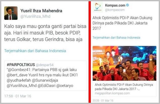 Jleeebb.. Jawaban Prof Yusril pada kicauan Ahokers ini nusuk bangeeet!!! 