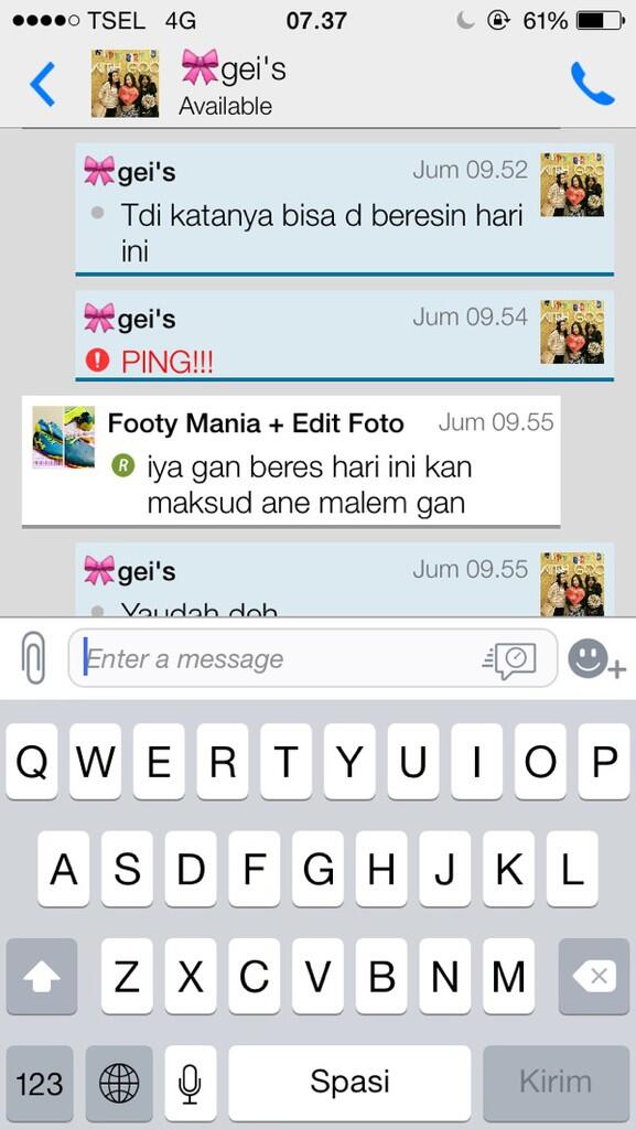 Dicari BBM Atas Nama Gei's (Kurang Ajar Banget Ini Orang)