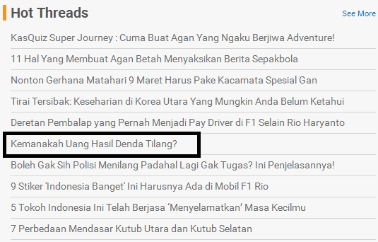 Kemanakah uang hasil denda tilang? 