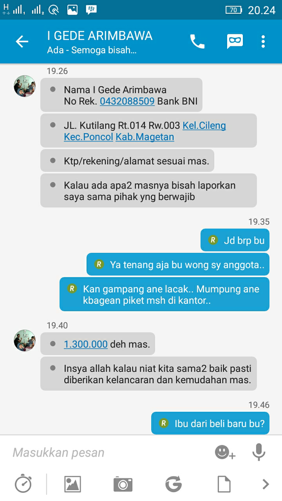 Penipu sekarang pake bawa2 agama gan..