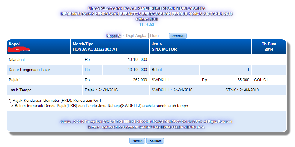 CARA CEK STNK MELALUI SMS DAN ONLINE - Page 13  KASKUS