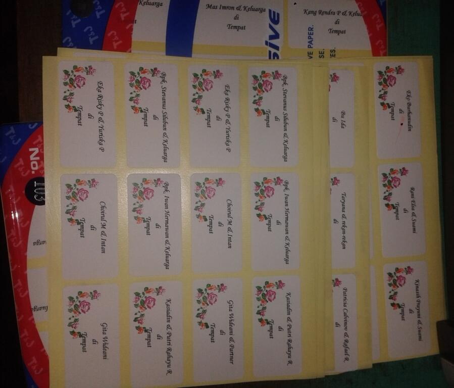 Jasa Ketik & Print Label Surat Undangan