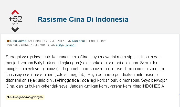 Ada apa dengan sikap masyarakat Indonesia terhadap etnis Tionghoa?