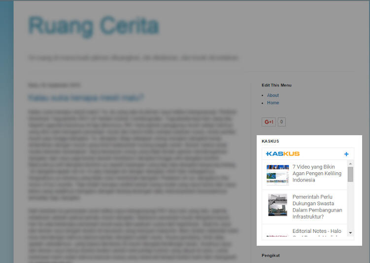 Lengkapi Blog Atau Website Pribadi Agan dengan Fitur Baru, KASKUS Widget!