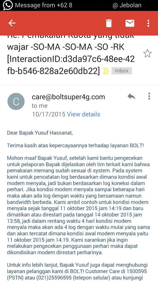 Surat Terbuka untuk Bolt ID (PT. Internux dan PT. First Media, Tbk)