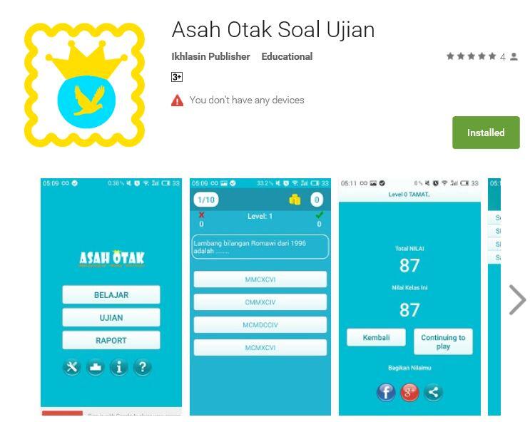 Soal UNAS di APP