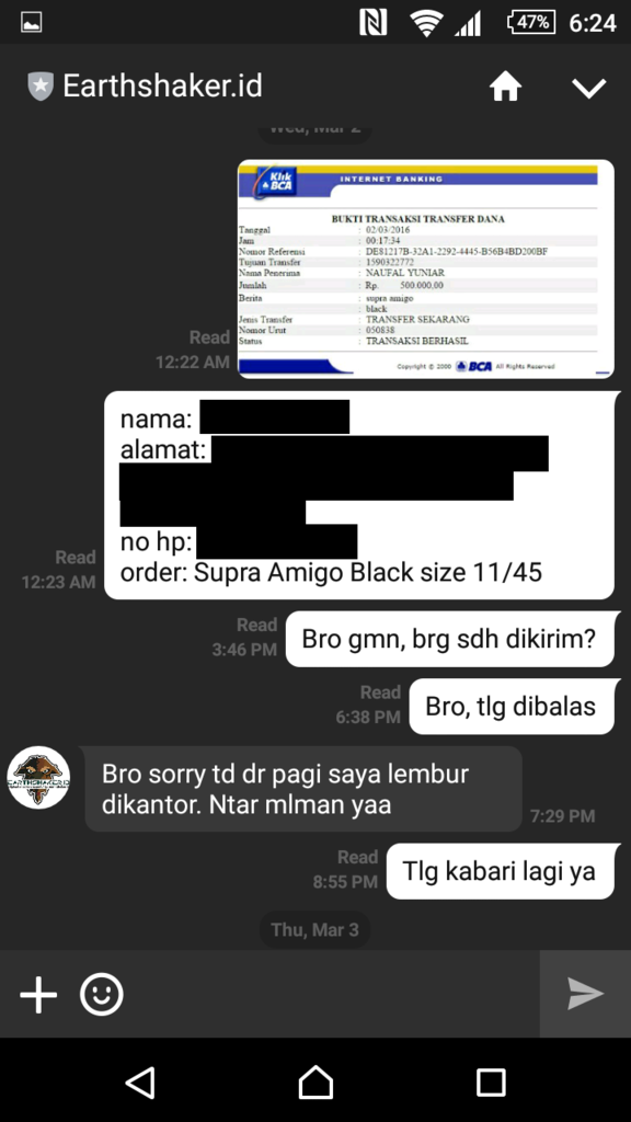 HATI HATI - EARTHSHAKER.ID, Seller Original Sneakers yang katanya &quot;Trusted&quot;