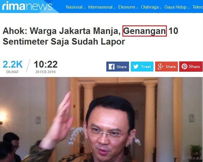 Bukit Duri Kebanjiran, Ahok: Biarin Saja!