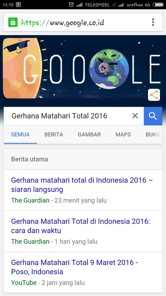 Animasi Google Tentang Gerhana Matahari Total Indonesia