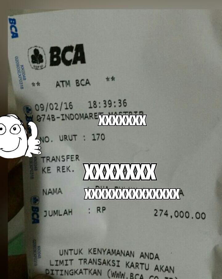 (HELP) Struk Atm Bca Asli Atau Palsu?