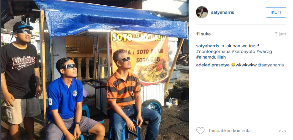 Cara Kocak Orang Indonesia Saksikan Gerhana Matahari
