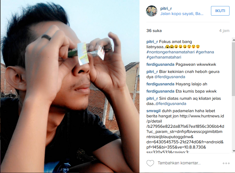 Cara Kocak Orang Indonesia Saksikan Gerhana Matahari