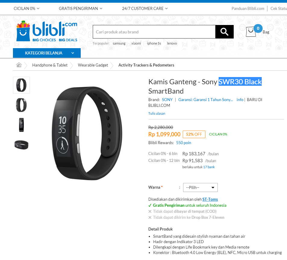 BANTING HARGA! Sony Smartband DISKON 52% OFF