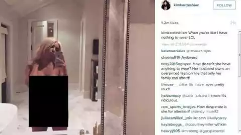 Lagi-lagi, Kim Kardashian Pamer Foto Selfie Telanjang di Instagram