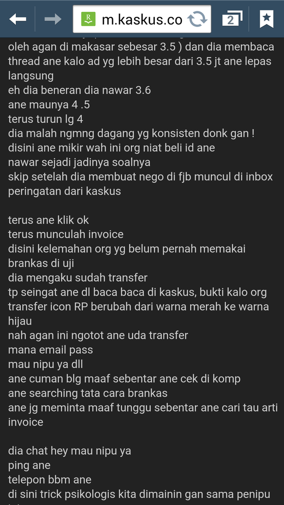 penipu id freedom123. Memakai rekber brankas offi kaskus