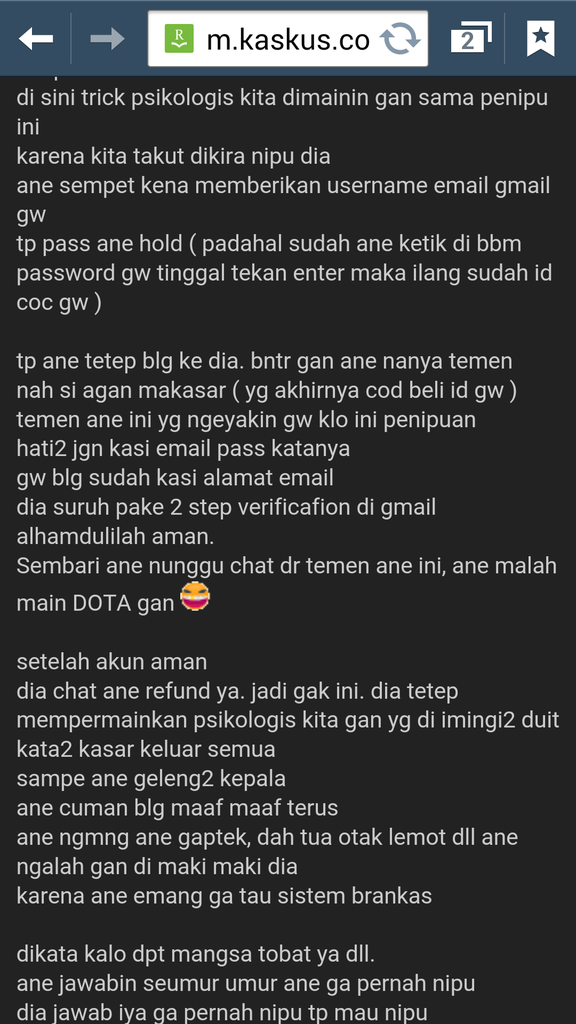 penipu id freedom123. Memakai rekber brankas offi kaskus