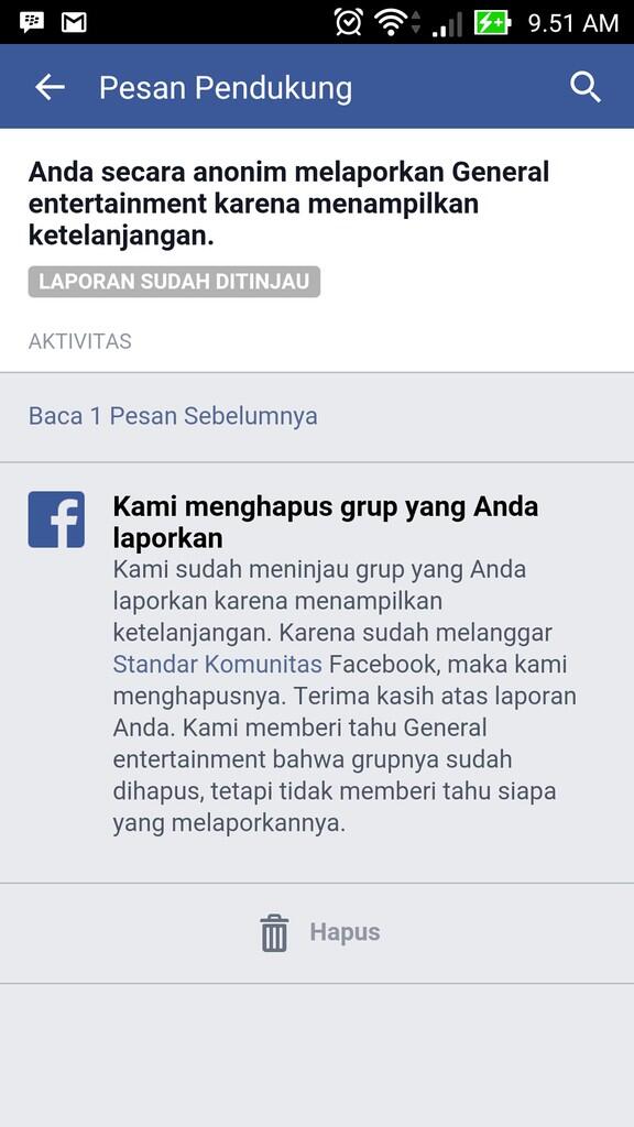 Buat yang masih risih spamming grup di fb masuk