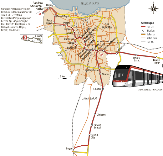 Pengerjaan LRT sudah mencapai Bekasi Timur