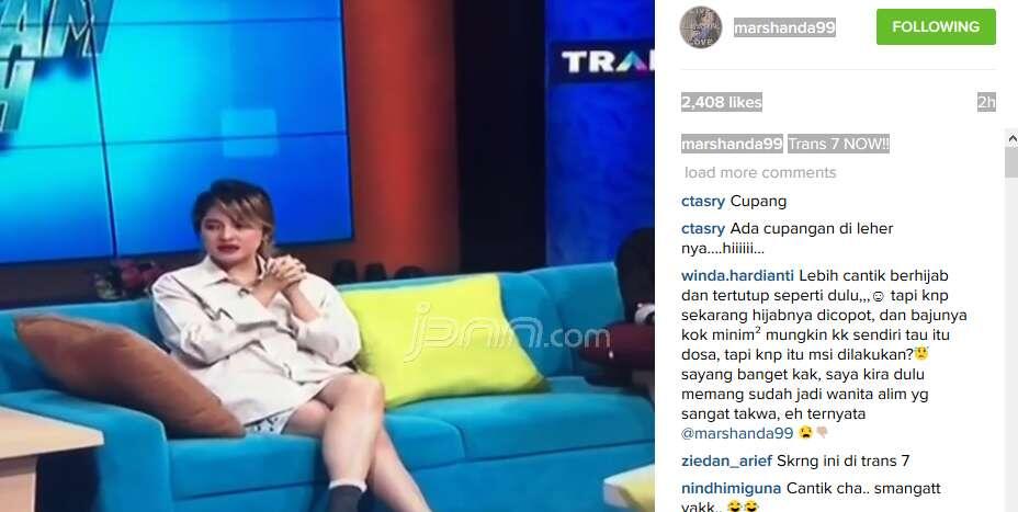 Leher Marshanda Merah, Netizen: Cowoknya Gahar Juga Ya