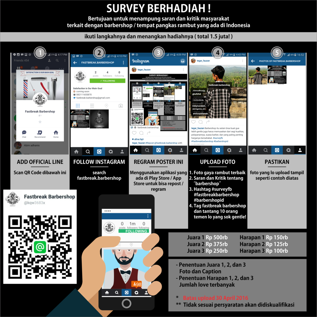 Survey Saran dan Kritik Barbershop di Indonesia ( Total Hadiah 1.5 Juta )