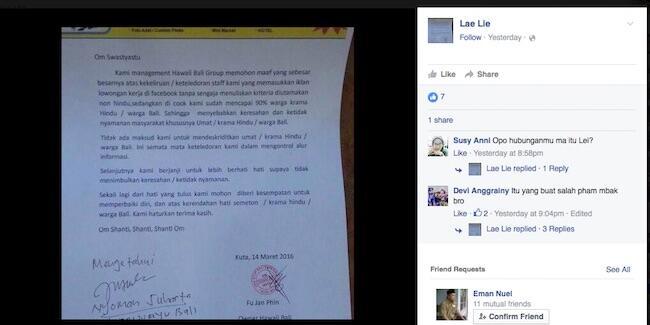 Maaf, Tak Sengaja Menyinggung Umat Hindu dan Warga Bali