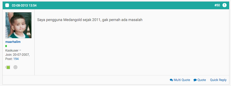 Testimonial for MedanGold