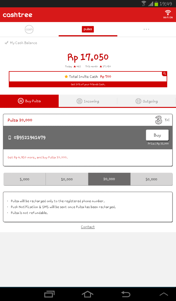 Cashtreebreal pulsa gratis