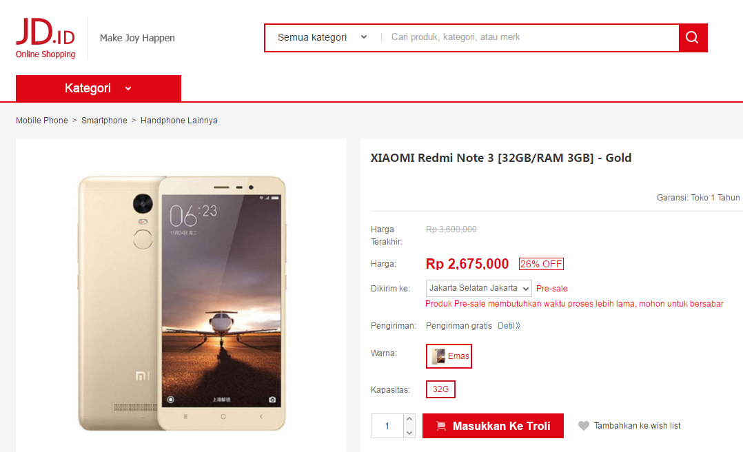 &#91;KASKUSER PRICE&#93; XiaoMi Redmi Note 3