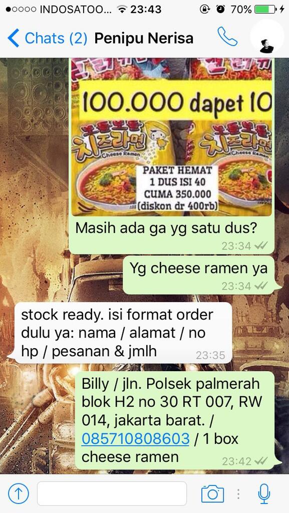 Ada orang mau nipu di olshop Instagaram, ane tipu balik gan!! cekidot!!