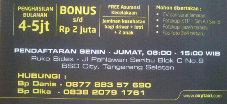 Taksi Baru "OXY TAXI"